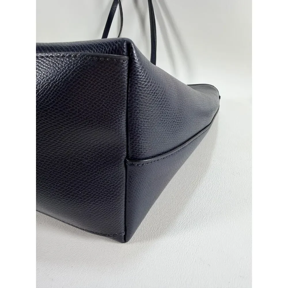 Coach Gallery Tote Bag Navy Blue Crossgrain Leather Gold Hardware F79608